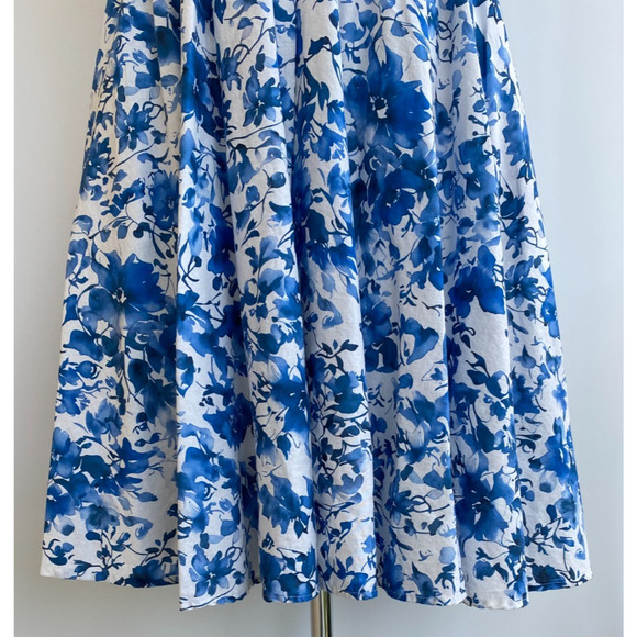 Linen Vibes Fit & Flare Midi Dress Floral sz XL - Picture 8 of 16